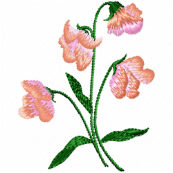 Flowers And Tree Embroidery Design 4